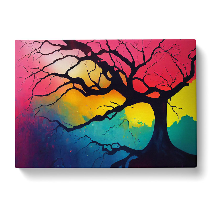 Pure Tree In Colour Abstract - Wrapped Canvas, 50cm H x 76cm W x 3cm D
