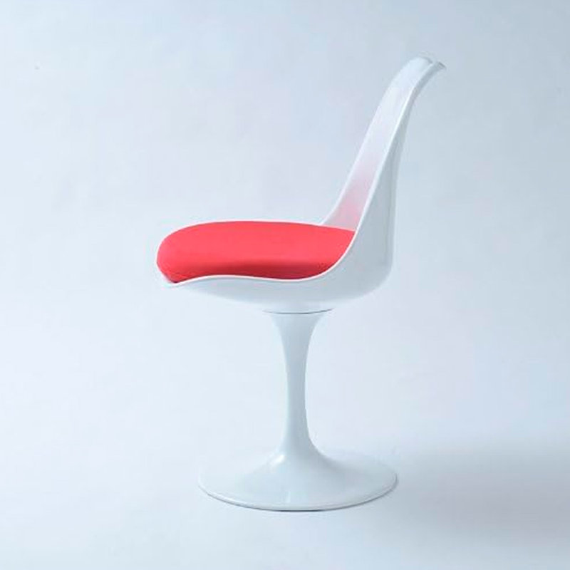 Chaise d'appoint rembourrée noire Wommack, Rouge