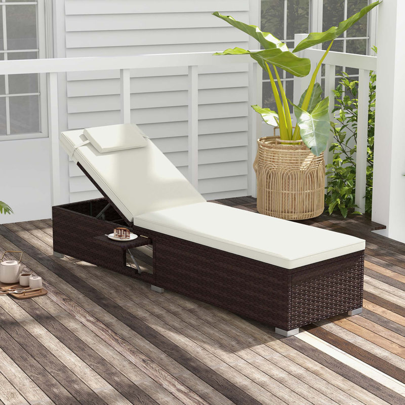 Ebern Designs 2 Pcs Patio Chaise Lounge With 6-level Backrest, Comfy Seat Cushion & Headrest