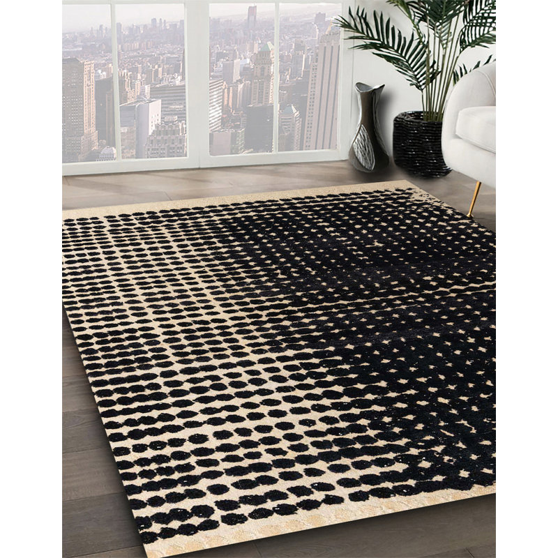 Tapis abstrait lavable à la machine 100% Amania 4904, Carré 4 pi