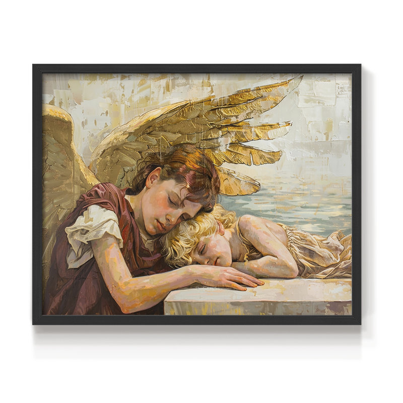 Angels From Above-CI - Reproduction encadrée - Restickable, H 22 po x l 28 po, Noir, noir, noir, noir