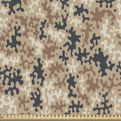 Camo Fabric By The Yard, Pastel Abstract Desert Camouflage Spots, Decorative Fabric For Upholstery And Home Accents,Almond Dark Teal -  East Urban Home, 6040004D5C6447A3A211EE149DED5547