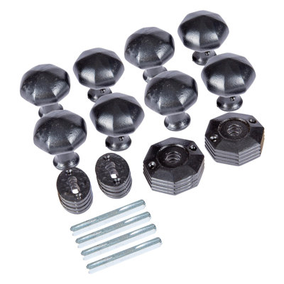Hammer & Tongs - Octagonal Rim & Mortice Door Knob - W60mm - Black