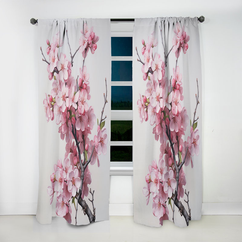 Rideau obscurcissant à motif abstrait Apple Blossom - Katorina, L 52 po x L 63 po