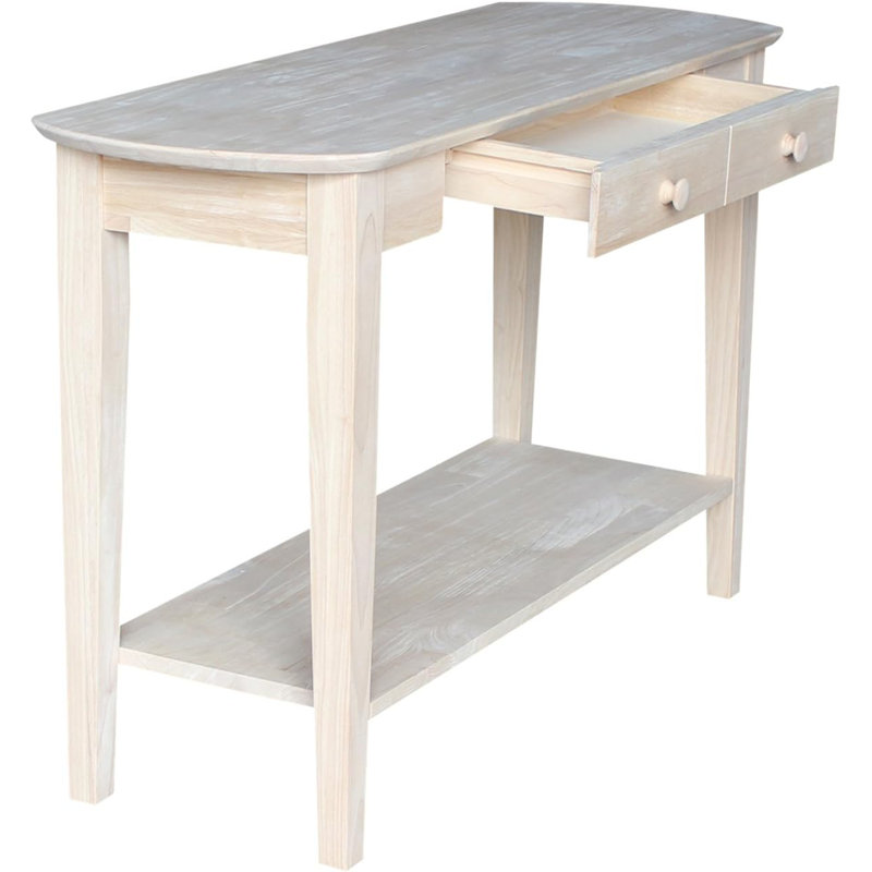 Phillips Unfinished Oval Sofa Table, Solid Para Wood, Rustic Country Style, Durable And Versatile For Home Decor