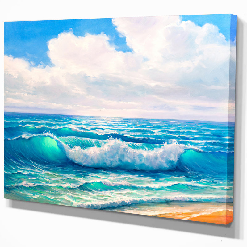 Mer et ciel - impression sur toile tendue, H 20 po x l 20 po x P 1 po
