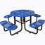 Table de pique-nique ronde en acier 46 po avec mât de parasol-1225569012