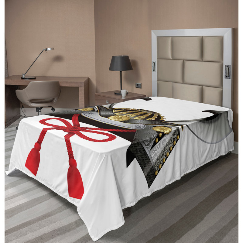 Drap-housse japonais Ambesonne, Drap plat pour lit simple