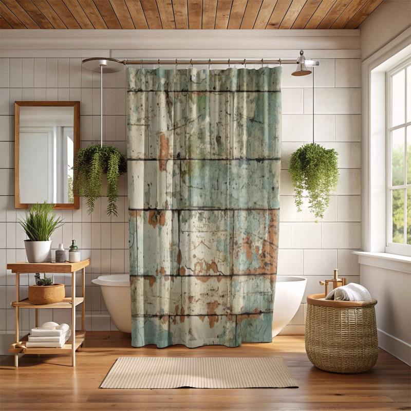 Rideau de douche Classic Mosaic, H 74 po x l 71 po