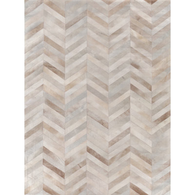 Natural Hide Hand Woven Cowhide Chevron Area Rug
