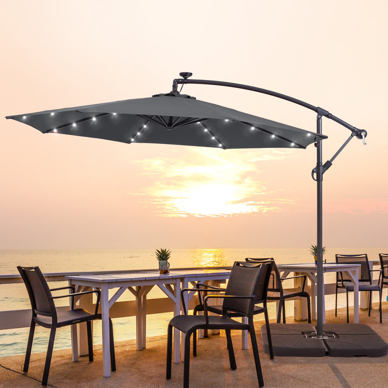 Parasol en porte-à-faux 10 pi Asyra, Gris