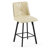 Swivel Bar Stools, 24.5" Counter Height Modern Industrial Bar Chairs with Back, PU Leather Upholstered Seat, Beige Metal Frame with Footrest-575556209-575556211