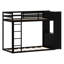 Multi-Functional Bunk Bed Featuring Built-In Shelves, Pegboards, Drawer Storage, And Ambient Lighting-2027915585