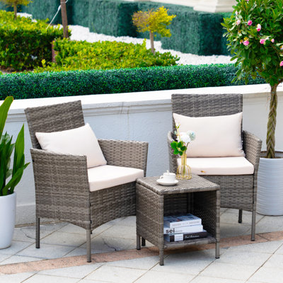 Ensemble de conversation pour patio avec coussins 2 personnes Nagey
