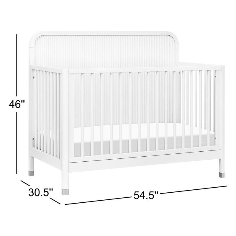 Brimsley Tambour 4-in-1 Convertible Crib, Warm White