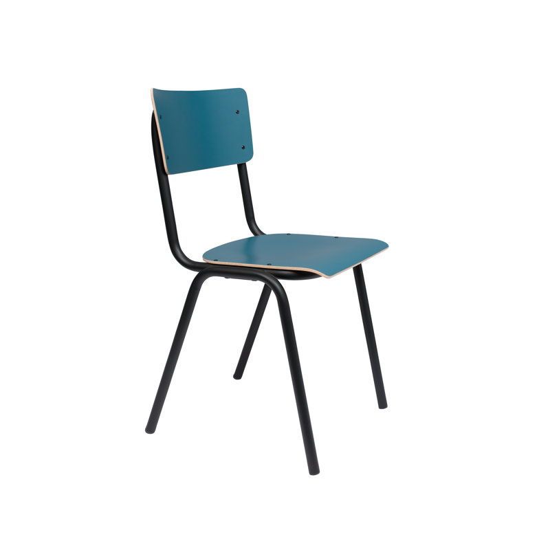 Chaise d'appoint empilable, Bleu / noir