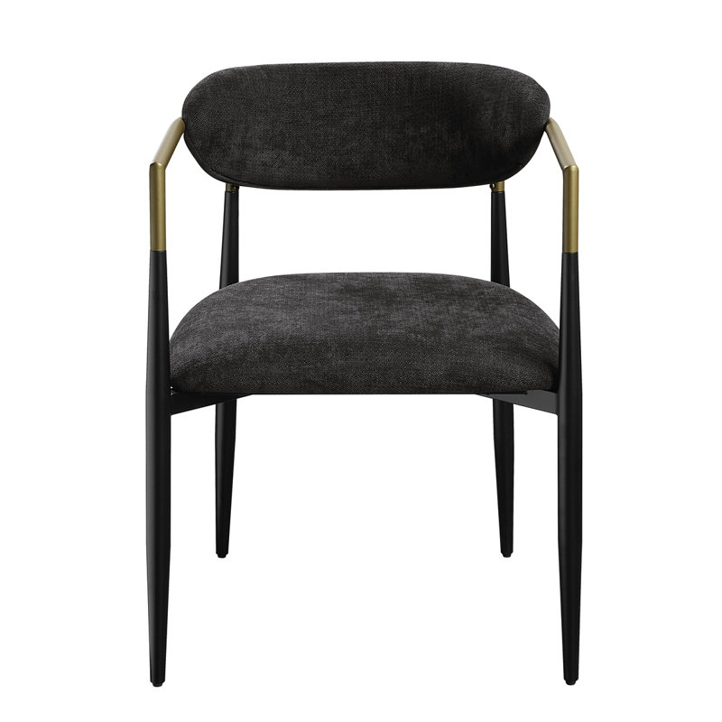 Ensemble de 2 chaises d'appoint Jaramillo, Noir chenille
