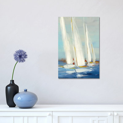 Summer Regatta II Red Yellow 1 Piece Wrapped Canvas Painting