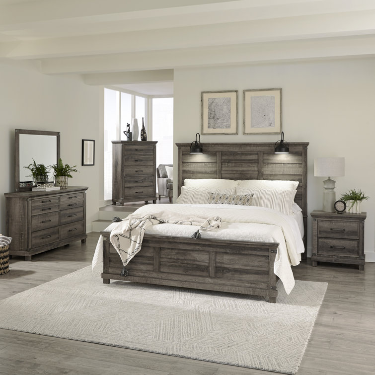 Laskowski Panel Bed, Dresser & Mirror, Chest, Night Stand