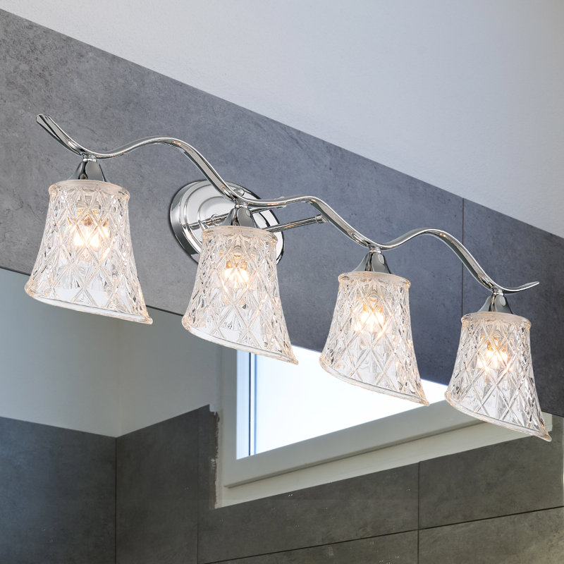 Éclairage de salle de bain à 4 lumières à intensité variable, Chrome