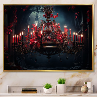 Red Gothic Chandelier Grace - Chandelier Wall Art