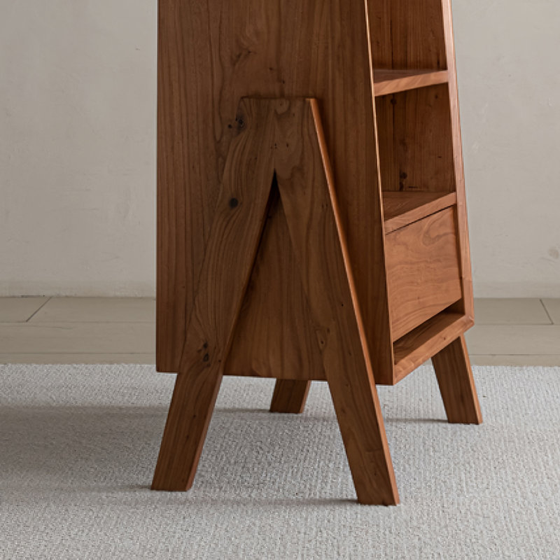 Une bibliothèque tendance de style wabi-sabi, (3 tablettes) H 53,10 po x l 25,10 po x P 15,70 po, Brun