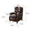 33.07" American Vintage Luxury Style, Dark Brown, Genuine Leather, Multi-Function Single Recliner Chair for Lying & Sleeping