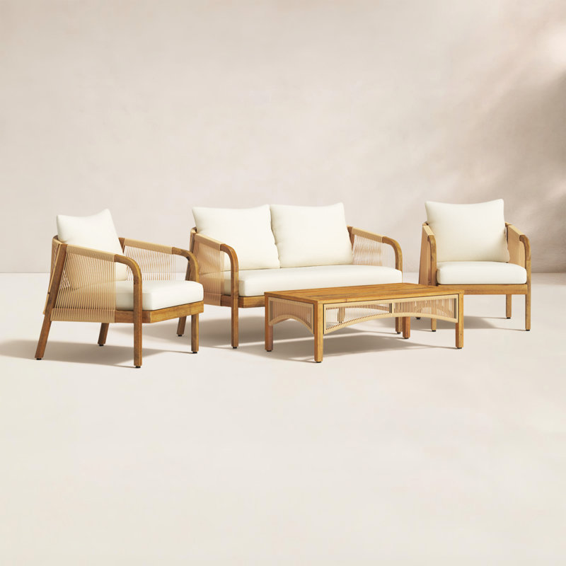 Fiora 4-Person Patio Conversation Set with Cushions