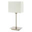 Contemporary Matte Black Bedside Table Lamp with White Cotton Fabric Shade by-1995629229