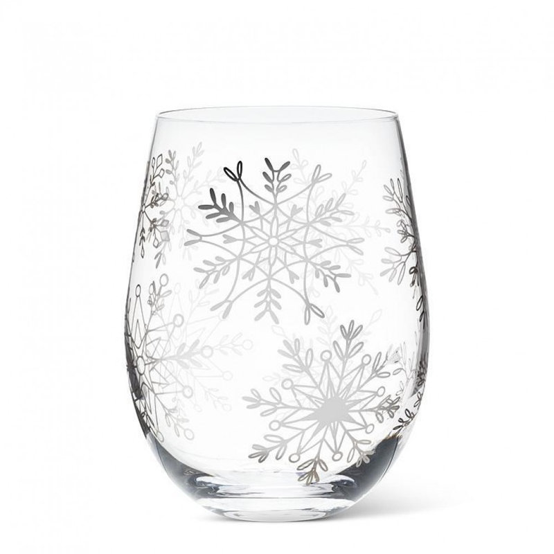 Snowflakes Stemless Wine Glass