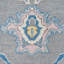 Tapis gris et bleu noué à la main de haute qualité Oushak