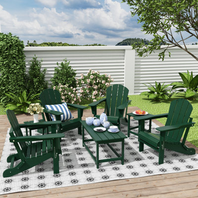 Laguna Foldable Outdoor Adirondack Chair With Table