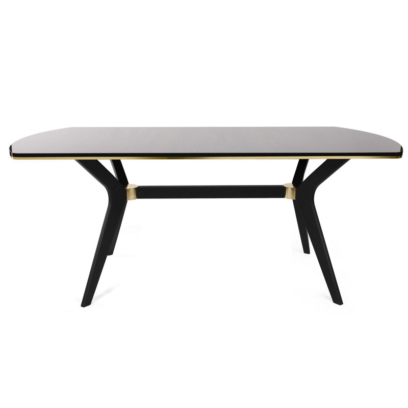 Ferro Beech Dining Table, 77cm H x 90cm L x 180cm W, Brown/Gold