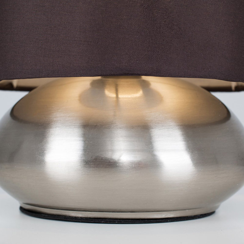 Vatukoula Standard Table Lamp, Chocolate Brown, Brushed Chrome