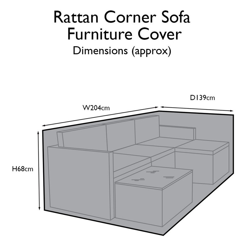 206cm Outdoor Patio Sectional Cover