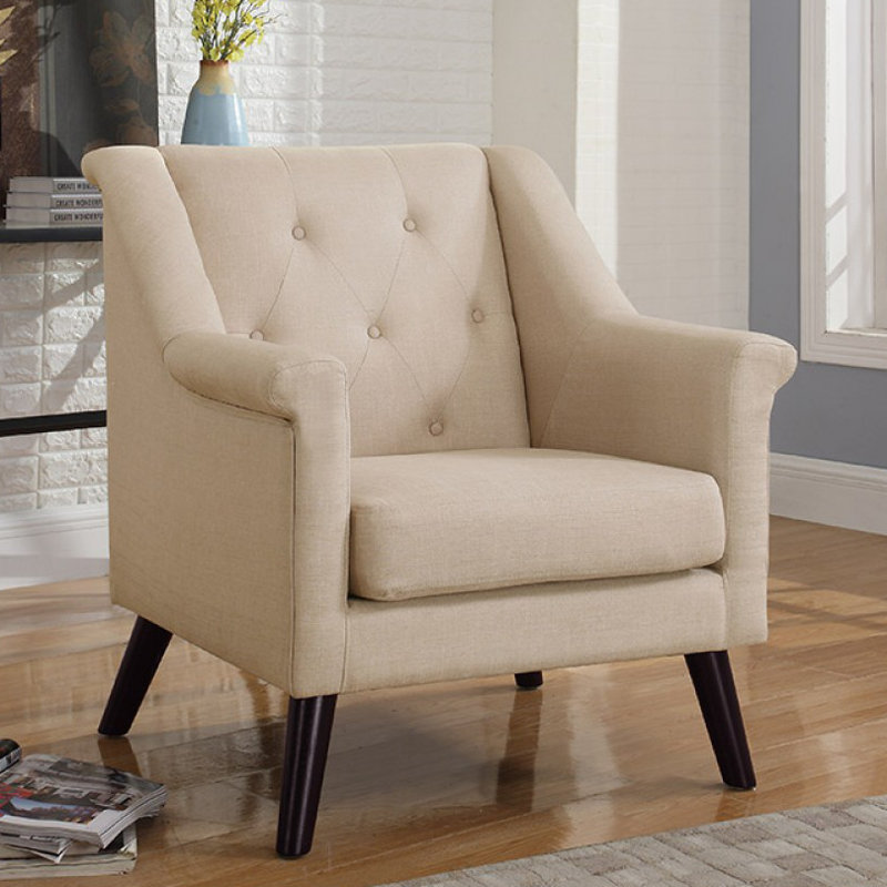 Benard Upholstered Armchair, Beige