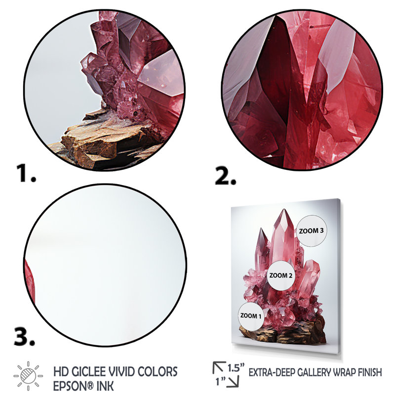 Pierre spirituelle rose rhodonite - impression, Cadre photo noir, H 32 po x l 16 po x P 1 po