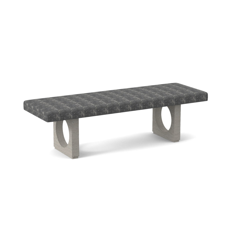 Void Upholstered Bench, Bisque, Maya Wheat