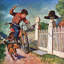 « playing cowboy » par amos sewell, reproduction d’art sur toile tendue-15880178