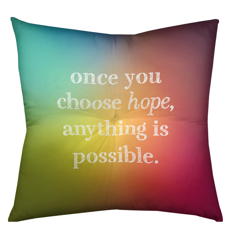 Reversible Throw Pillow, 26" H x 26" W, Rainbow