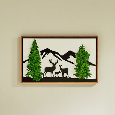 Modern Wall Art Moss Metal Nature Farmhouse For Bedroom