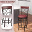 Ensemble de 4 tabourets de bar pivotants 26 po avec dossier rembourré et repose-pieds brun-1587000164