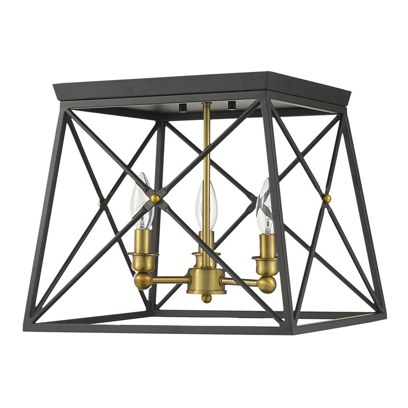 Toledo Flush Mount, Olde Brass, Matte Black