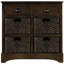Armoire de rangement en bois Bueno avec deux tiroirs et quatre paniers en rotin classique-422277993