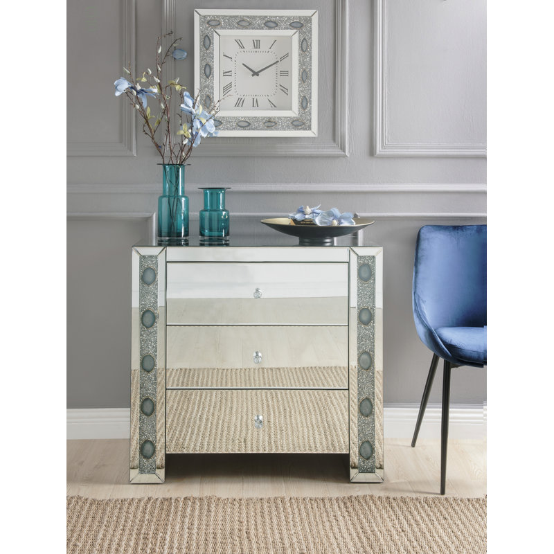 Console avec miroir et fausse agate