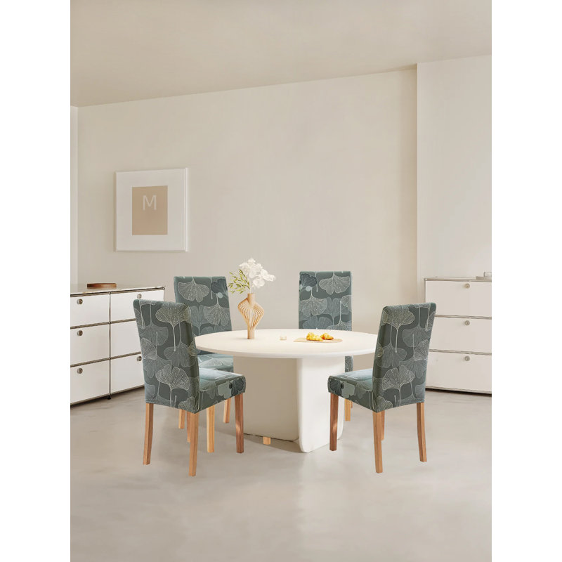 Housse extensible pour chaise de salle à manger, paquet de 4, Mélange de polyester vert