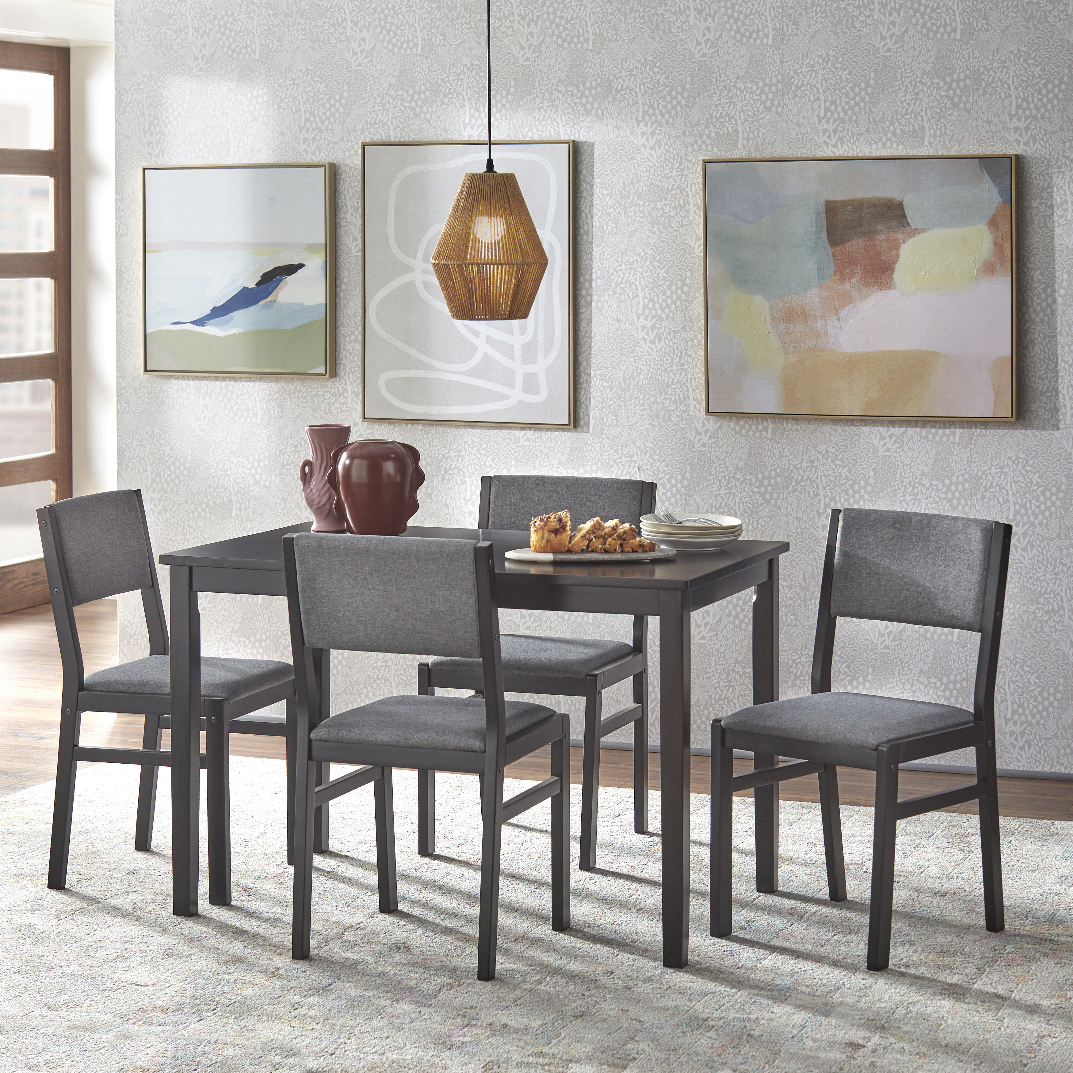 5 piece solid outlet wood dining set