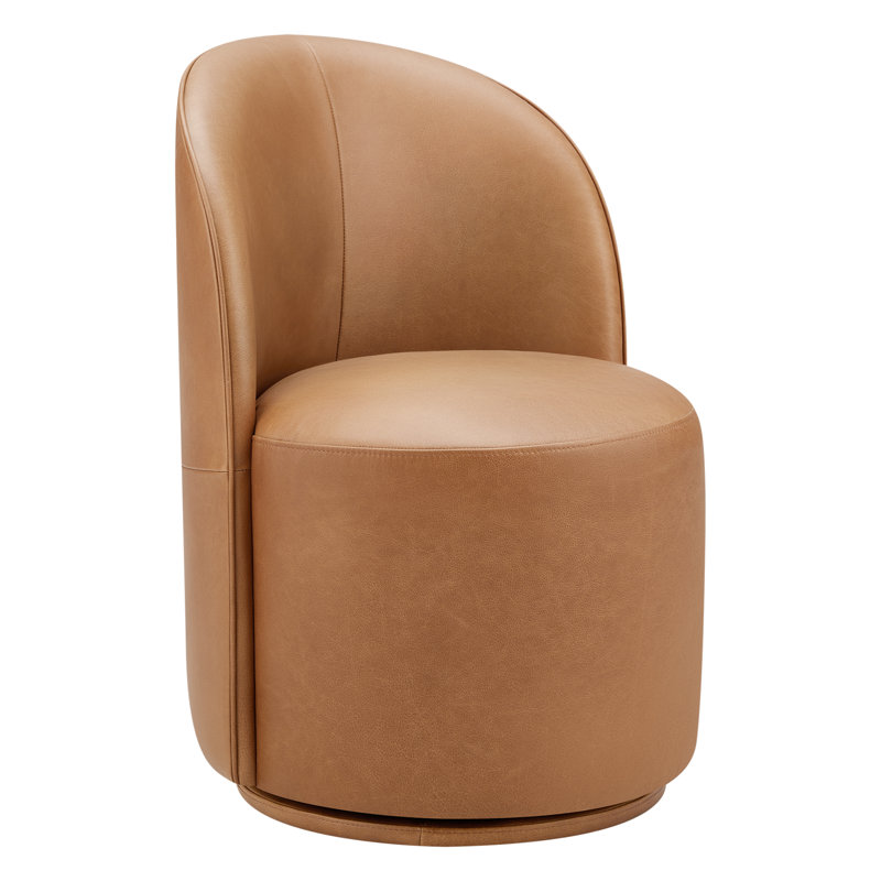 Chaise d'appoint pivotante Sharlene, York Butternut Genuine Leather