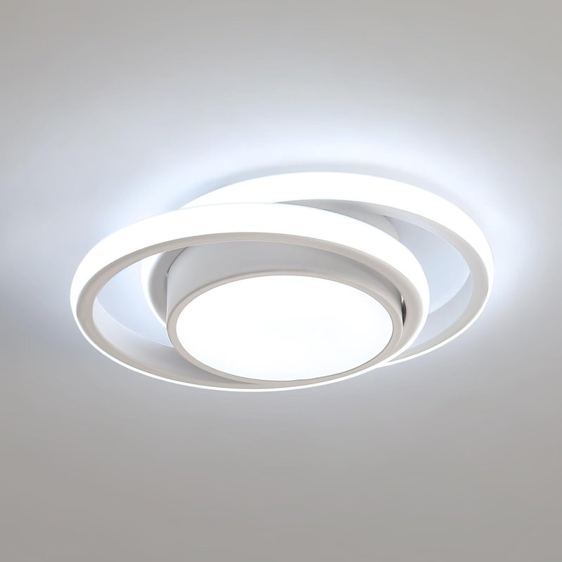 Mataponi 2-Light 27cm LED Flush Mount Ceiling Light, White, 6000K