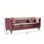 Canapé Chesterfield classique avec lignes modernes épurées et revêtement en velours froissé